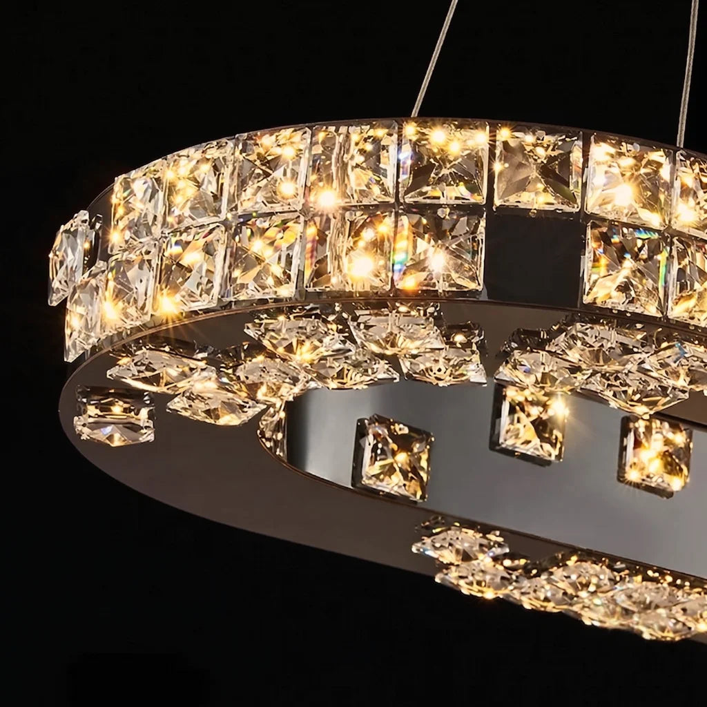 Modern brass pendant light for upscale American home interiors