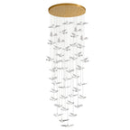 Bird Design Spiral LED Staircase Chandelier for Foyer & Stairwell