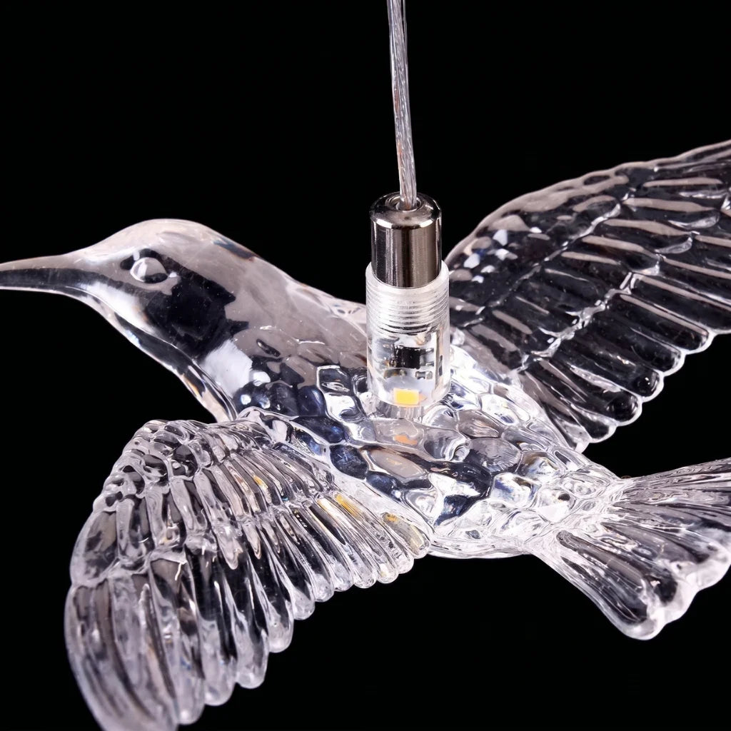Bird Design Spiral LED Staircase Chandelier for Foyer & Stairwell