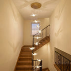 Bird Design Spiral LED Staircase Chandelier for Foyer & Stairwell