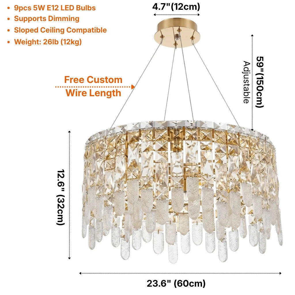 Contemporary chandelier lighting fixture for luxury home decor