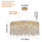 YOOGEE luxury crystal chandelier for modern dining room lighting
