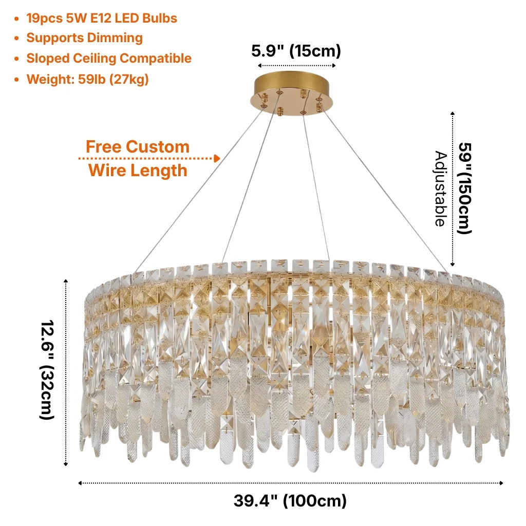 Modern chandelier light fixture for elegant living room decor