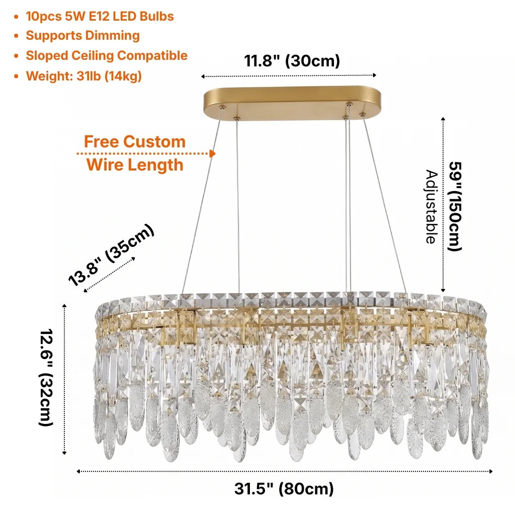 Luxury ceiling chandelier for upscale American home interiors