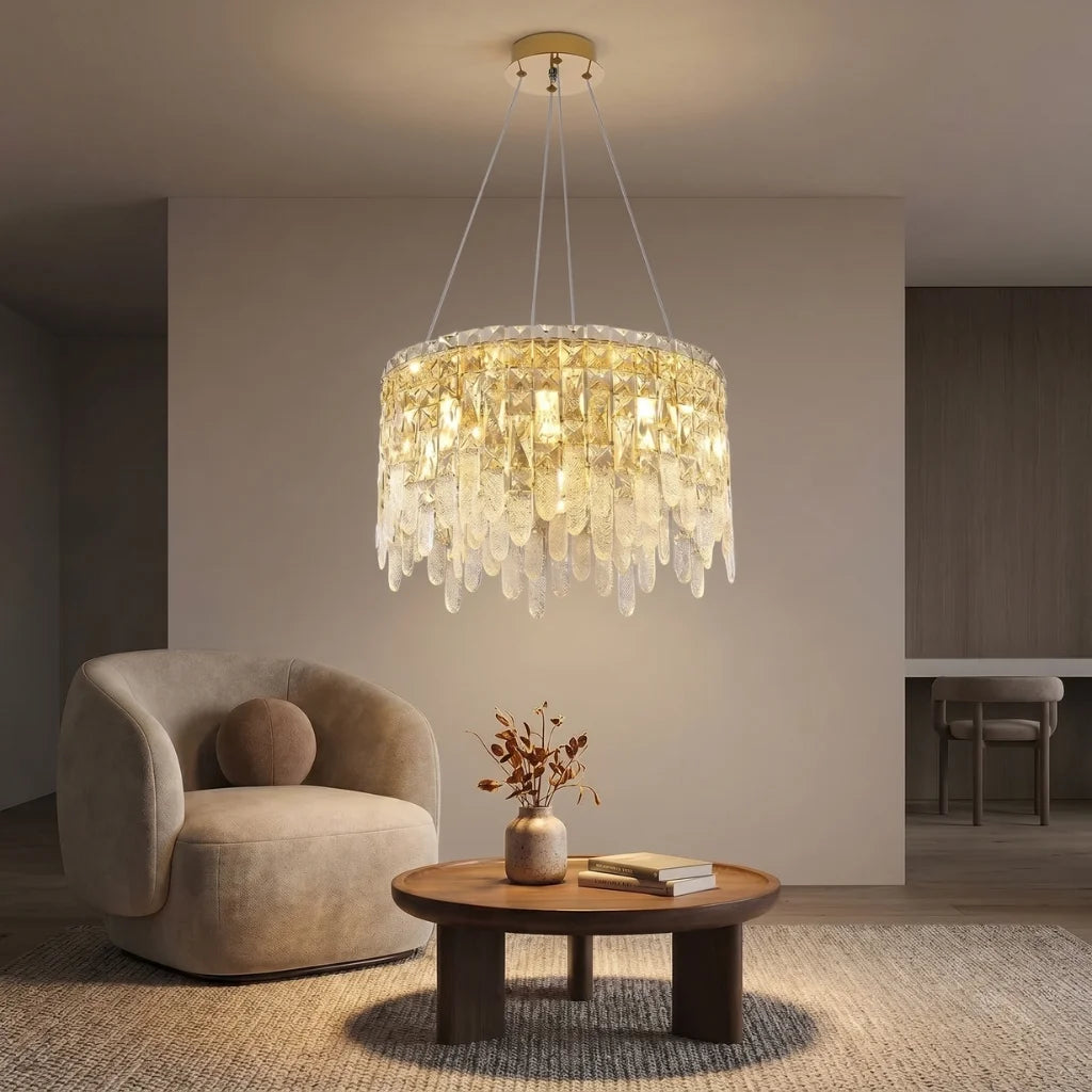 Modern chandelier light fixture for elegant living room decor