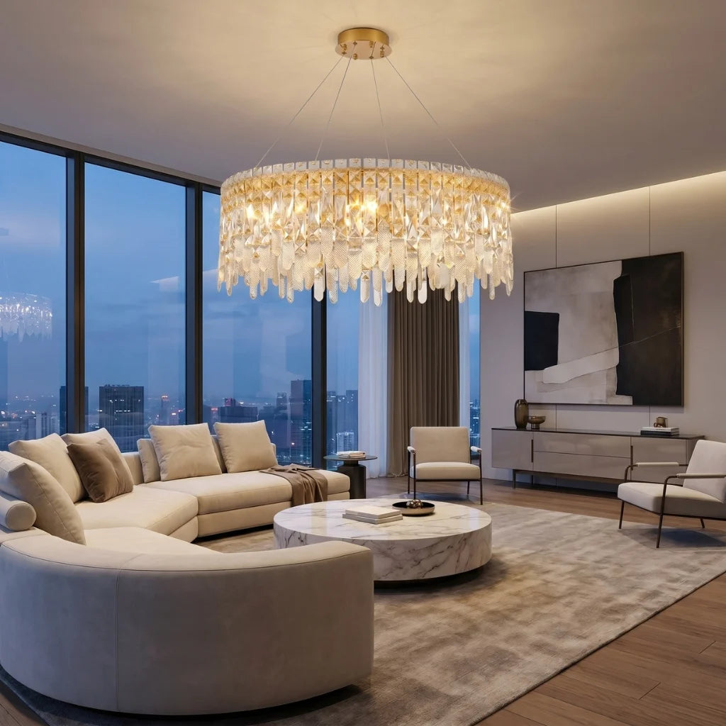 Modern chandelier light fixture for elegant living room decor