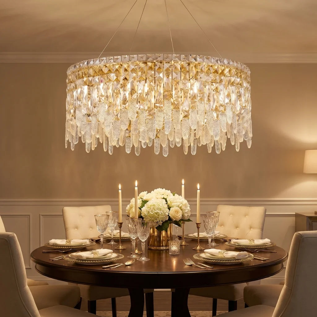 Modern chandelier light fixture for elegant living room decor