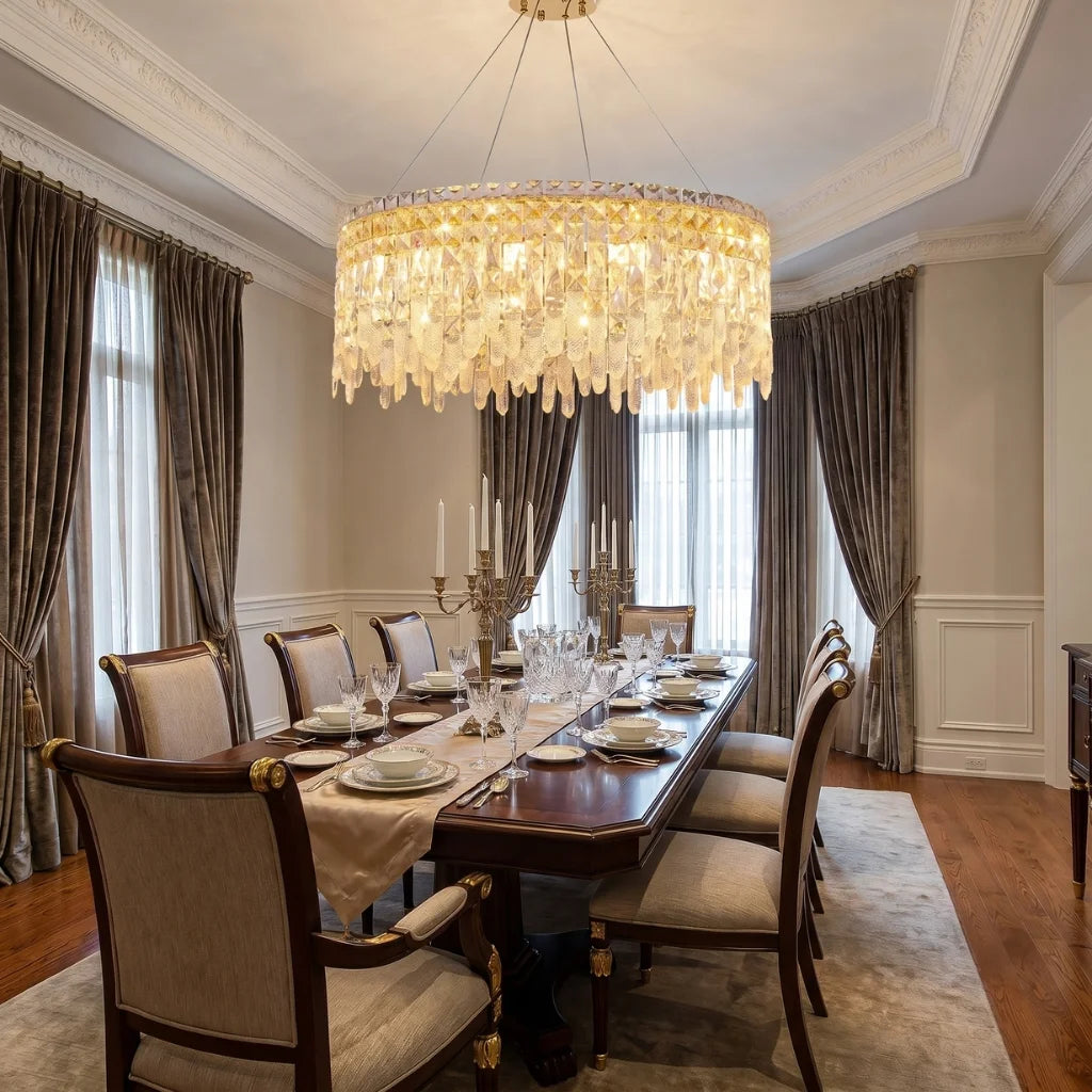 YOOGEE statement chandelier for dining room and foyer lighting