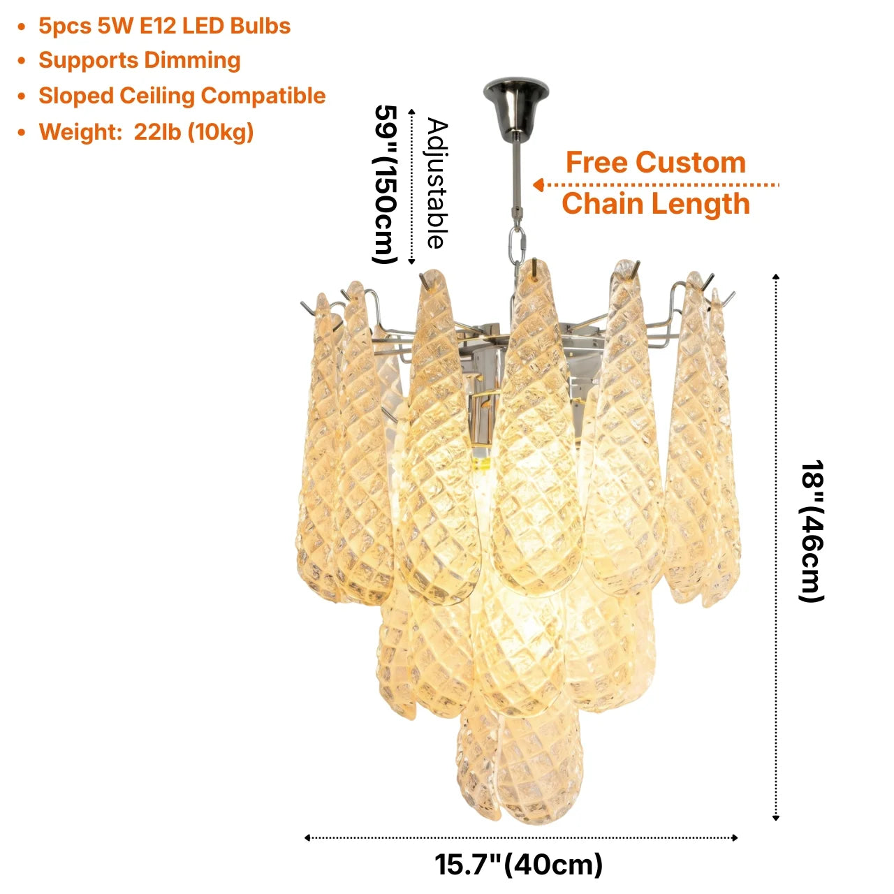 YOOGEE luxury crystal chandelier for modern dining room lighting