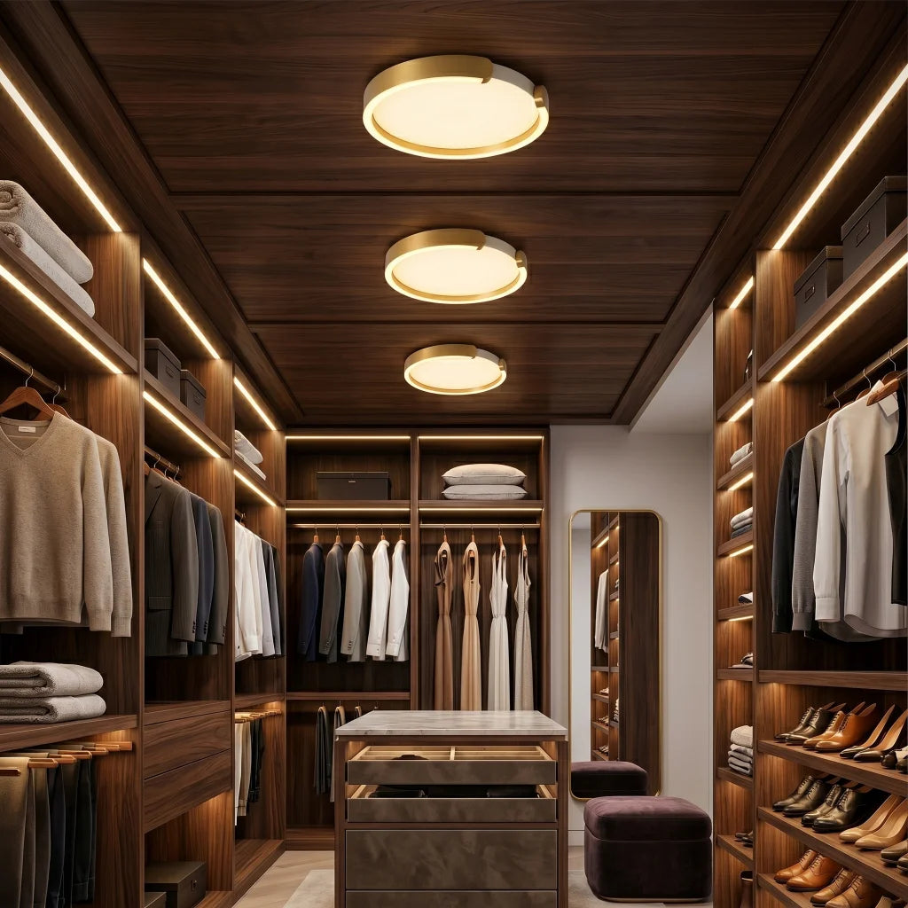 Orla Modern Gold LED Flush Mount Ceiling Light for Living Room