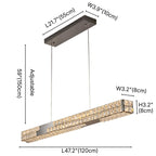 Kira Black LED Crystal Linear Pendant Light for Dining Room