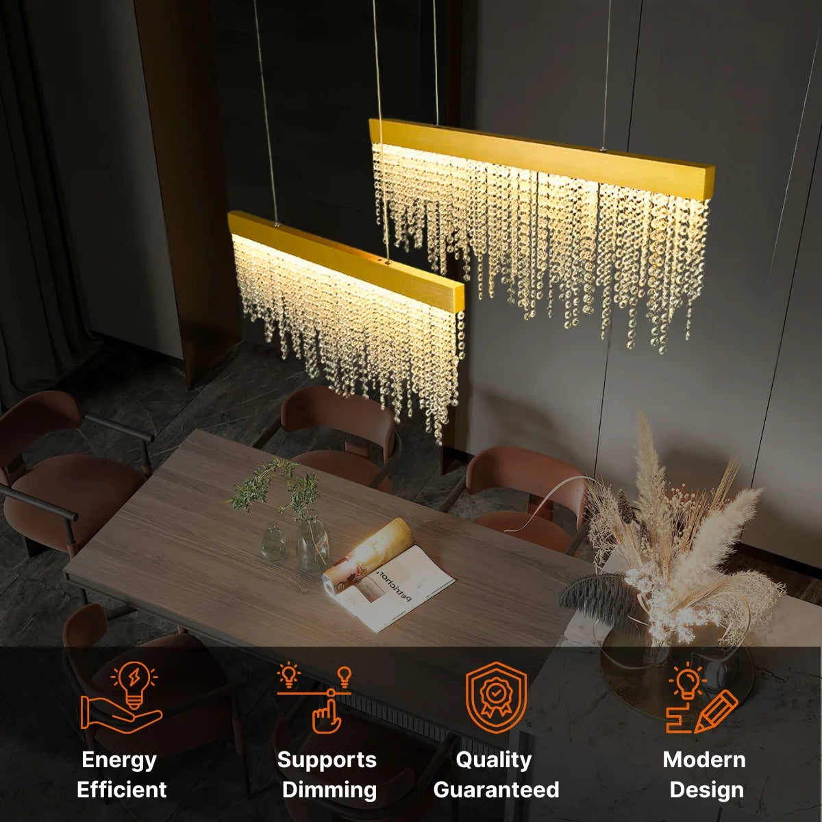 Mist Chrome and Crystal Chandelier