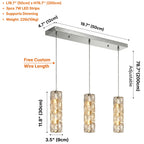 Bottle Chrome Crystal Pendant Light for Kitchen Island & Bar