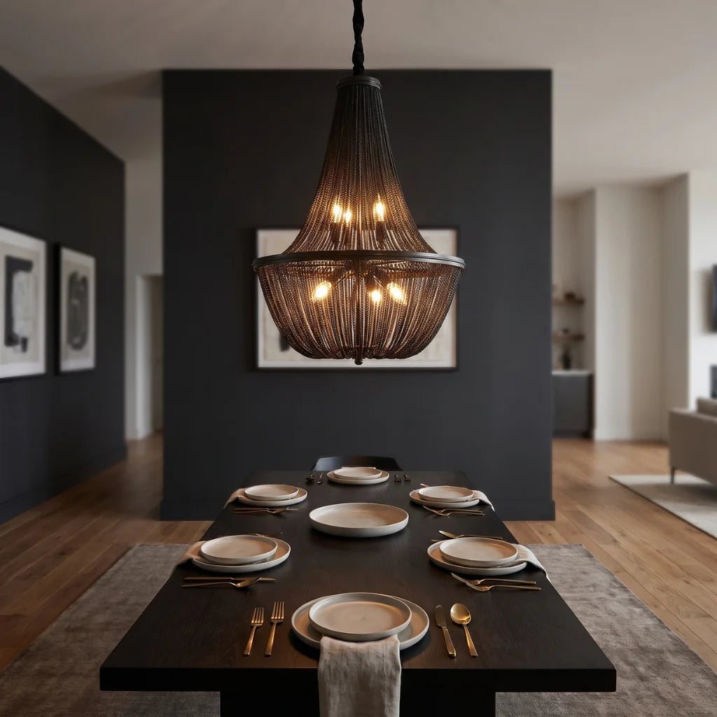 Veil Modern Brown LED Chandelier for Living Room & Dining Room
