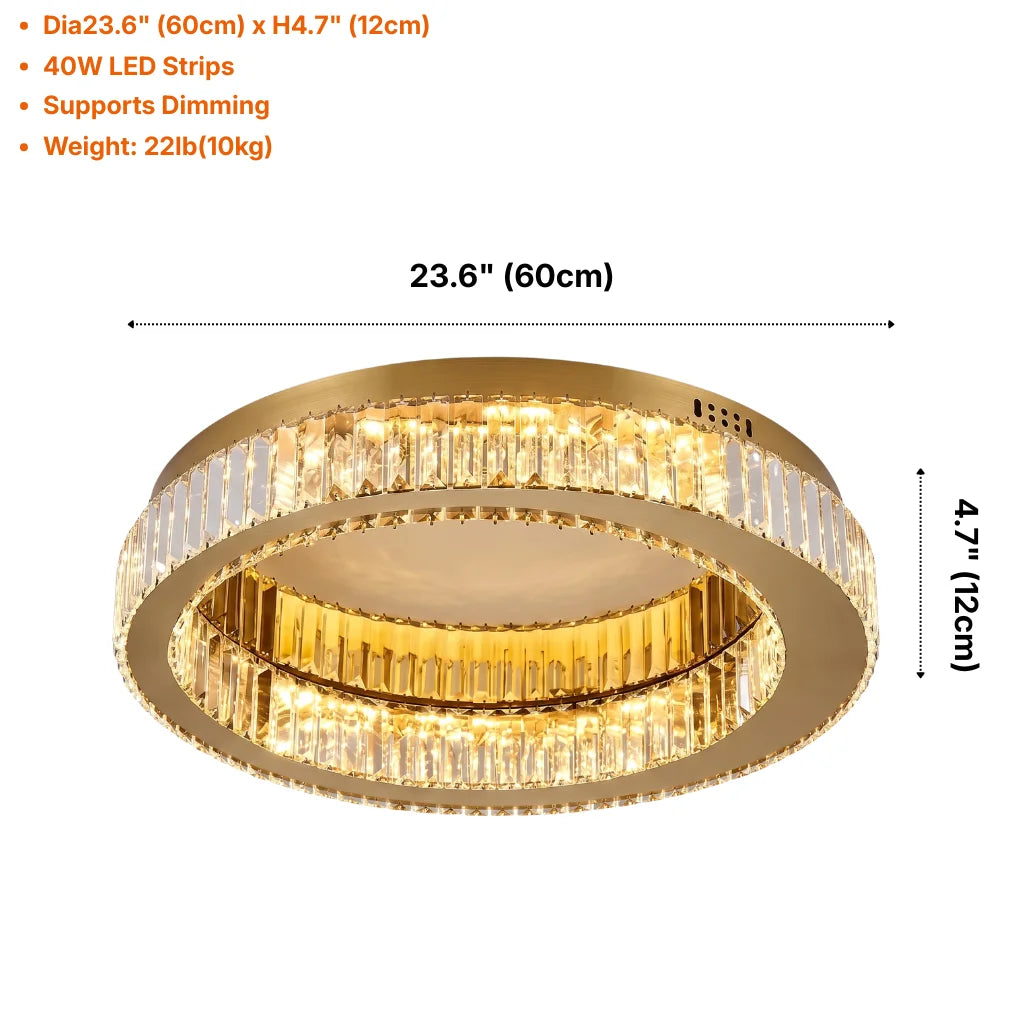 Nebula Modern Gold Crystal Ceiling Light for Living Room & Bedroom