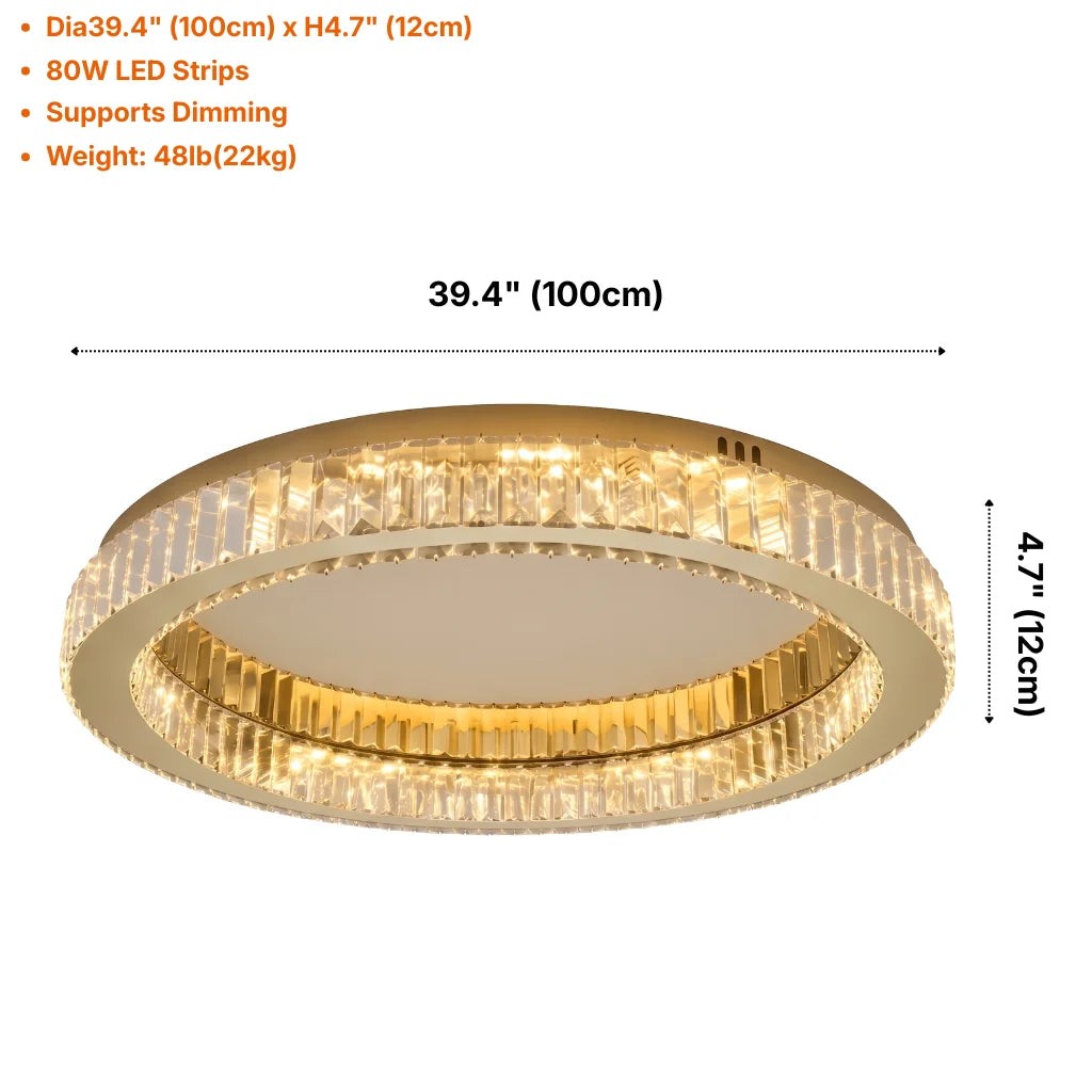 Nebula Modern Gold Crystal Ceiling Light for Living Room & Bedroom