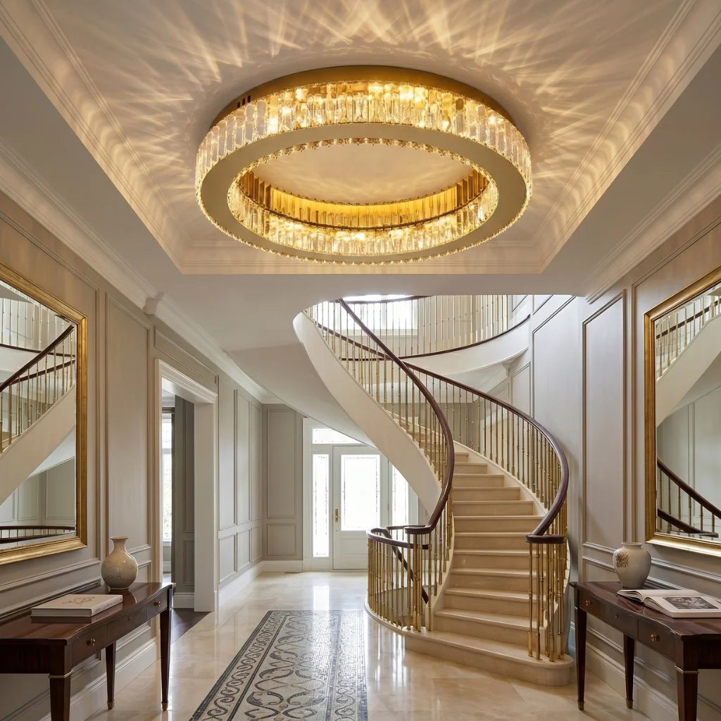 Nebula Modern Gold Crystal Ceiling Light for Living Room & Bedroom