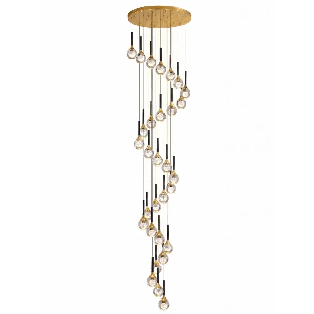 Galaxy Luxury Spiral LED Chandelier for Tall Foyers & Stairwells