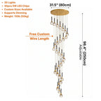 YOOGEE luxury crystal chandelier for modern dining room lighting