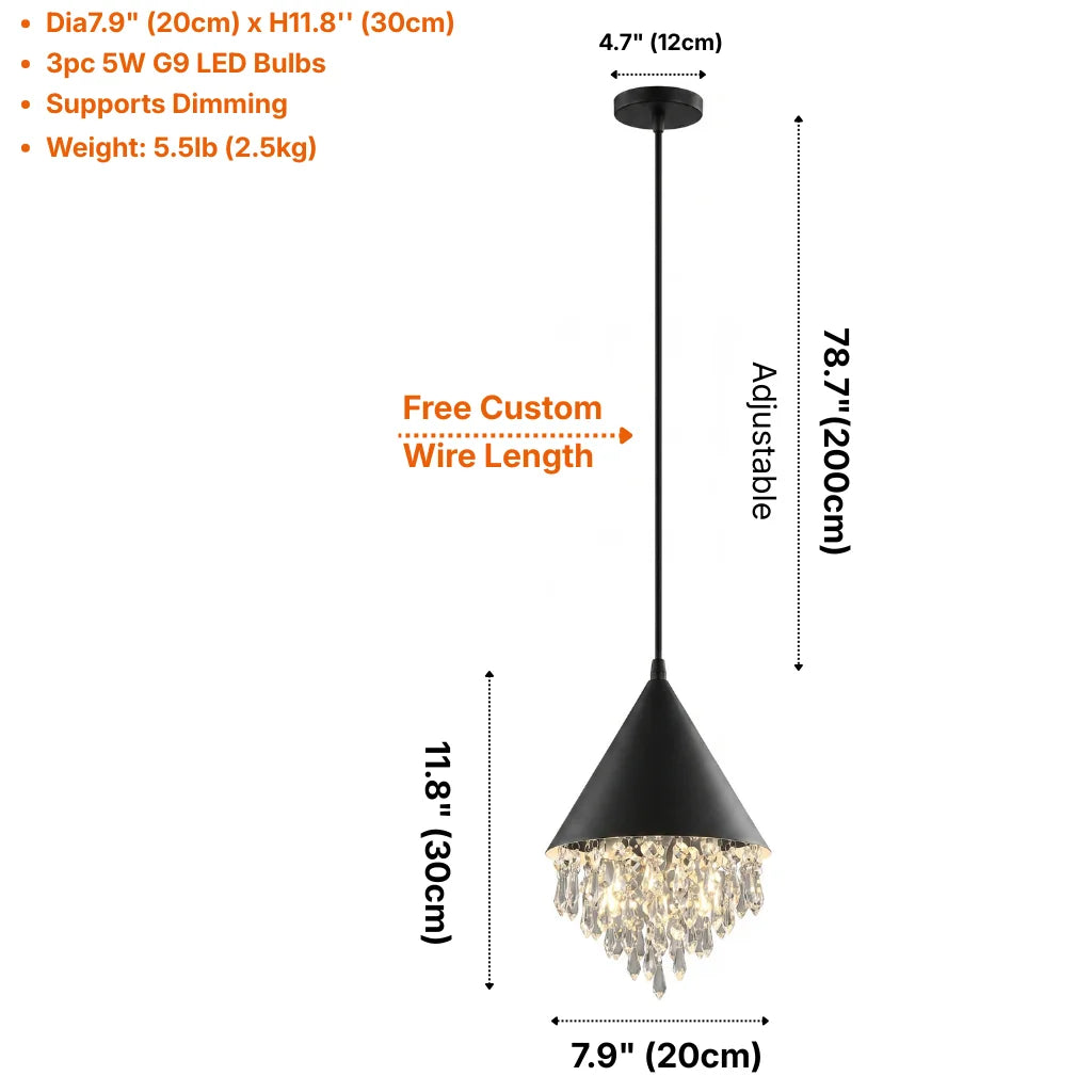 Nova Crystal Pendant Light for Dining Room & Kitchen Island