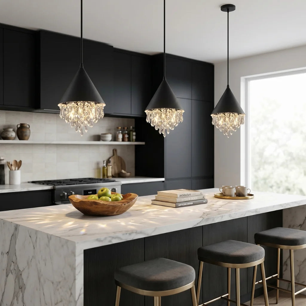 Nova Crystal Pendant Light for Dining Room & Kitchen Island