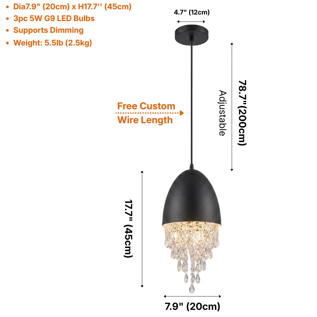 Nova Crystal Pendant Light for Dining Room & Kitchen Island