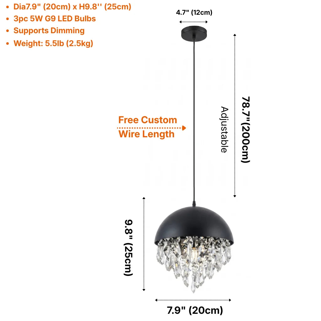 Nova Crystal Pendant Light for Dining Room & Kitchen Island