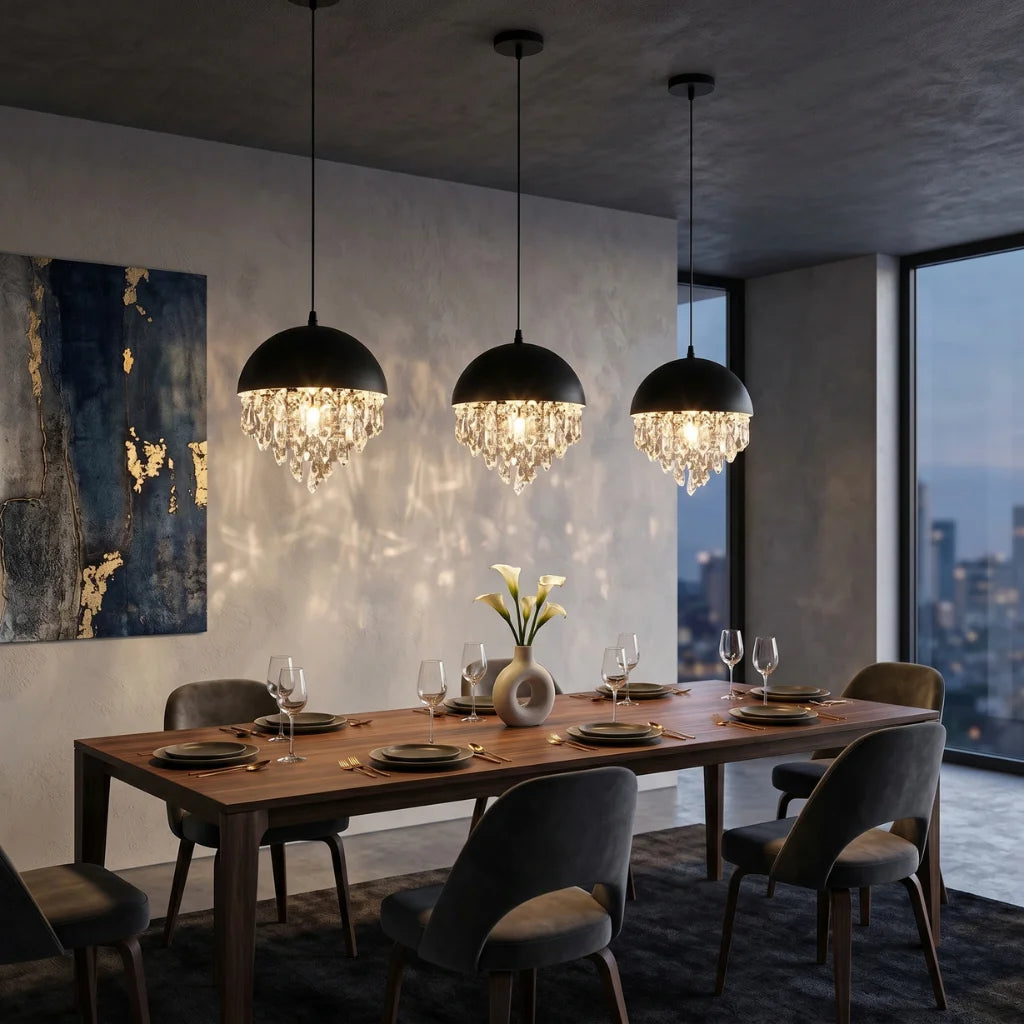 Nova Crystal Pendant Light for Dining Room & Kitchen Island