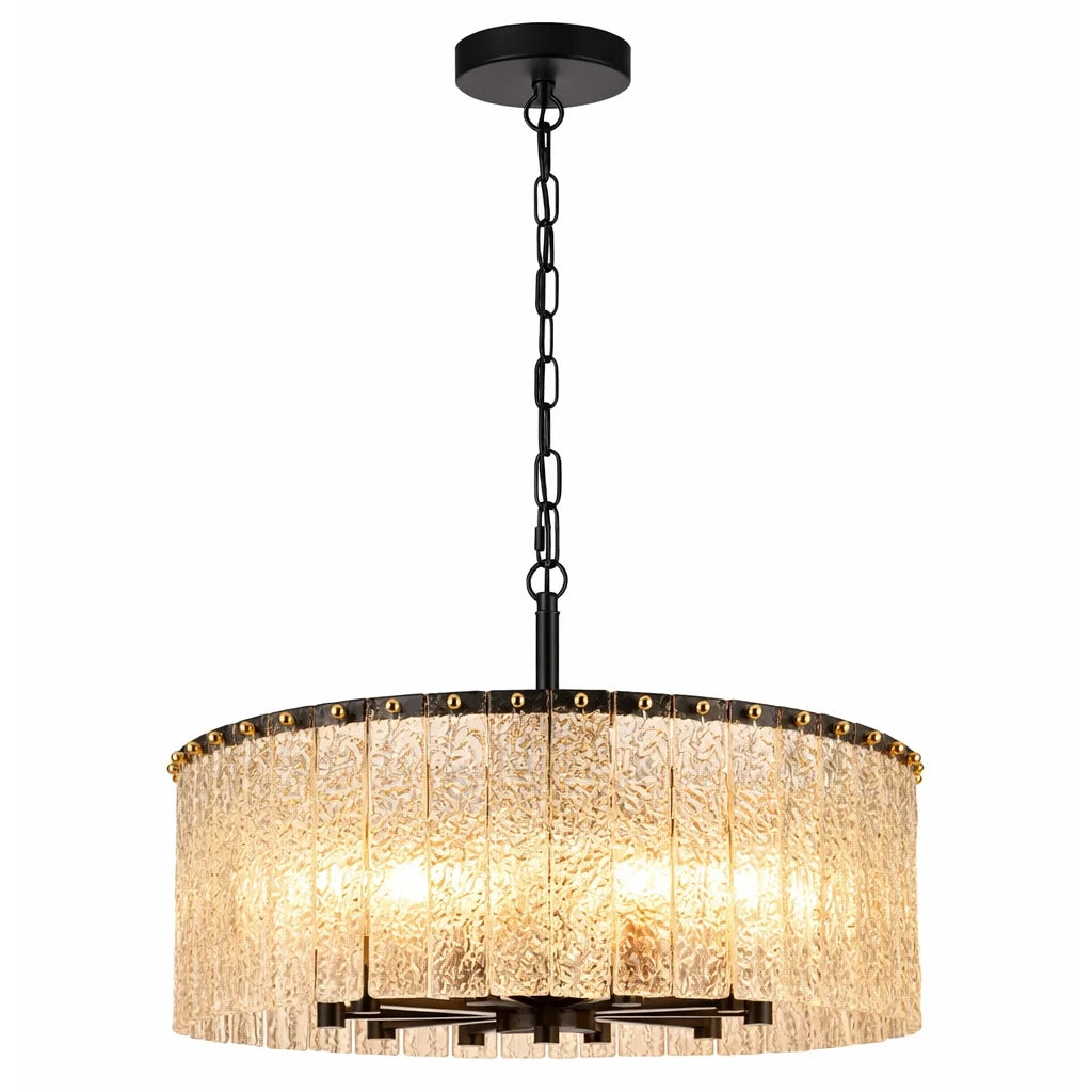 Glim Black Glass Chandelier for Living Room