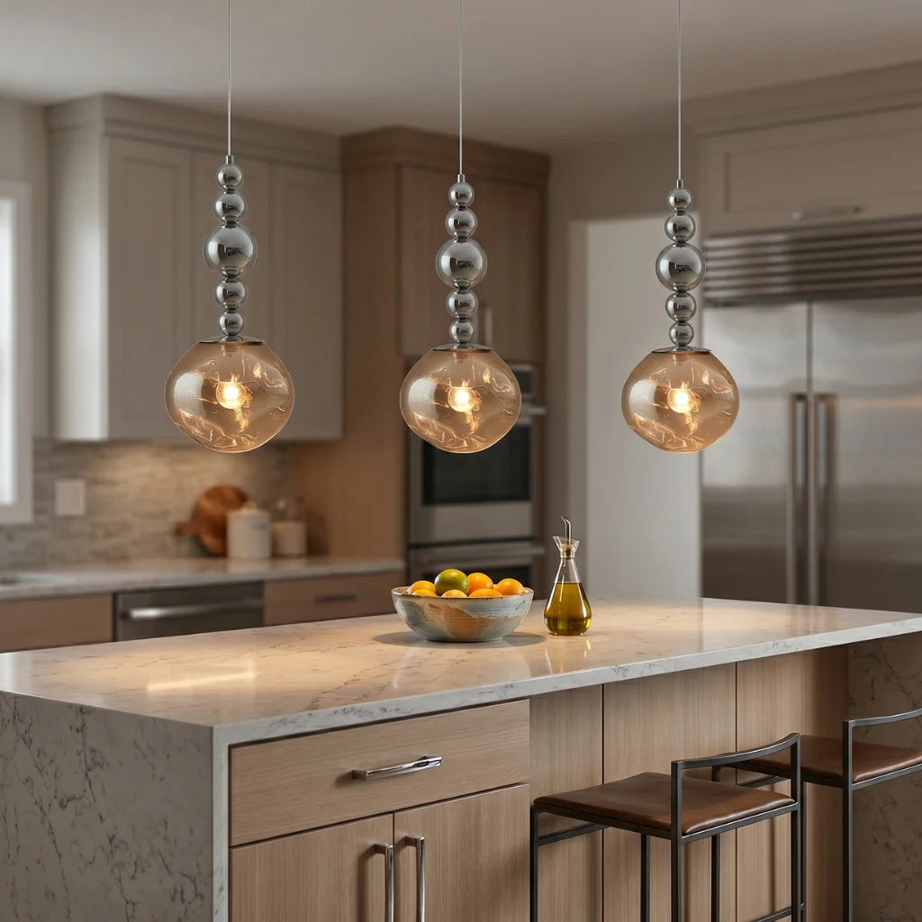 Aureliav Minimalist Glass Ball Pendant Light for Dining Room & Kitchen Island