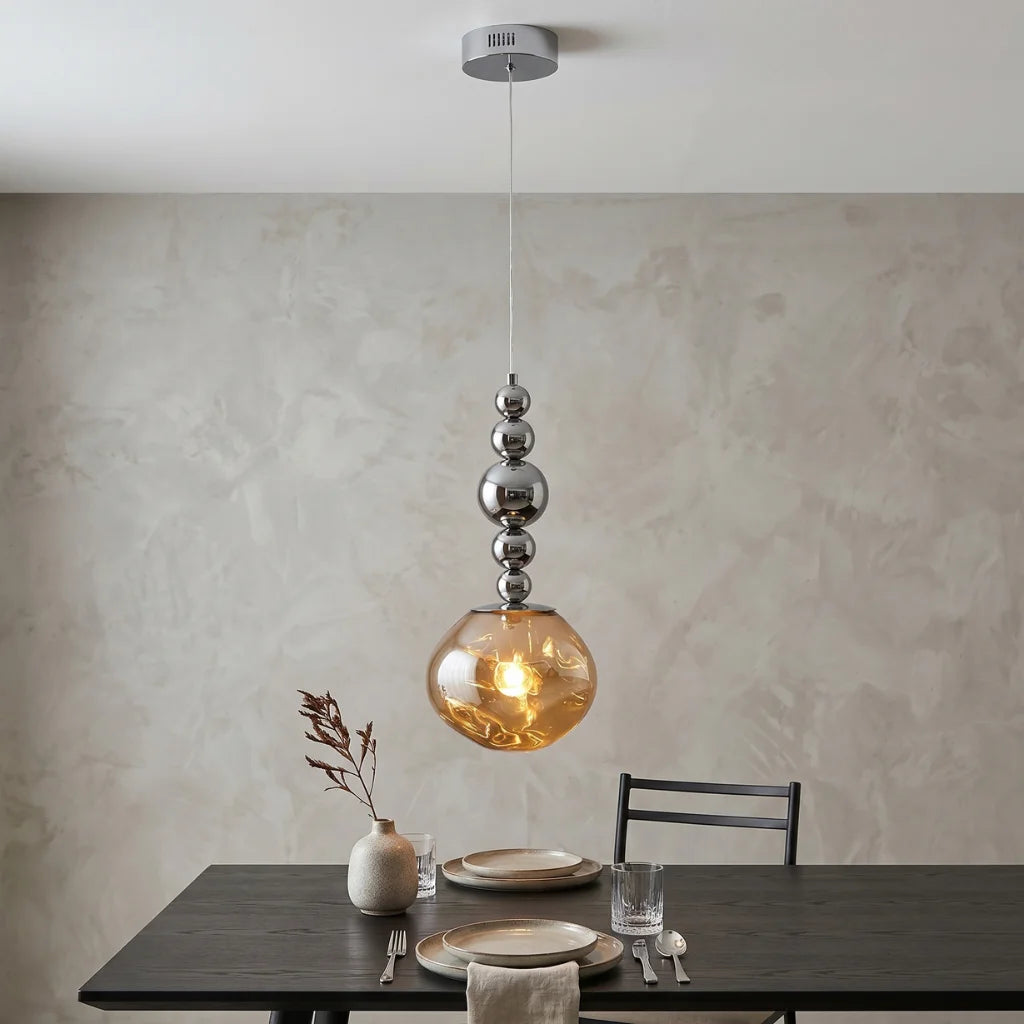 Aureliav Minimalist Glass Ball Pendant Light for Dining Room & Kitchen Island