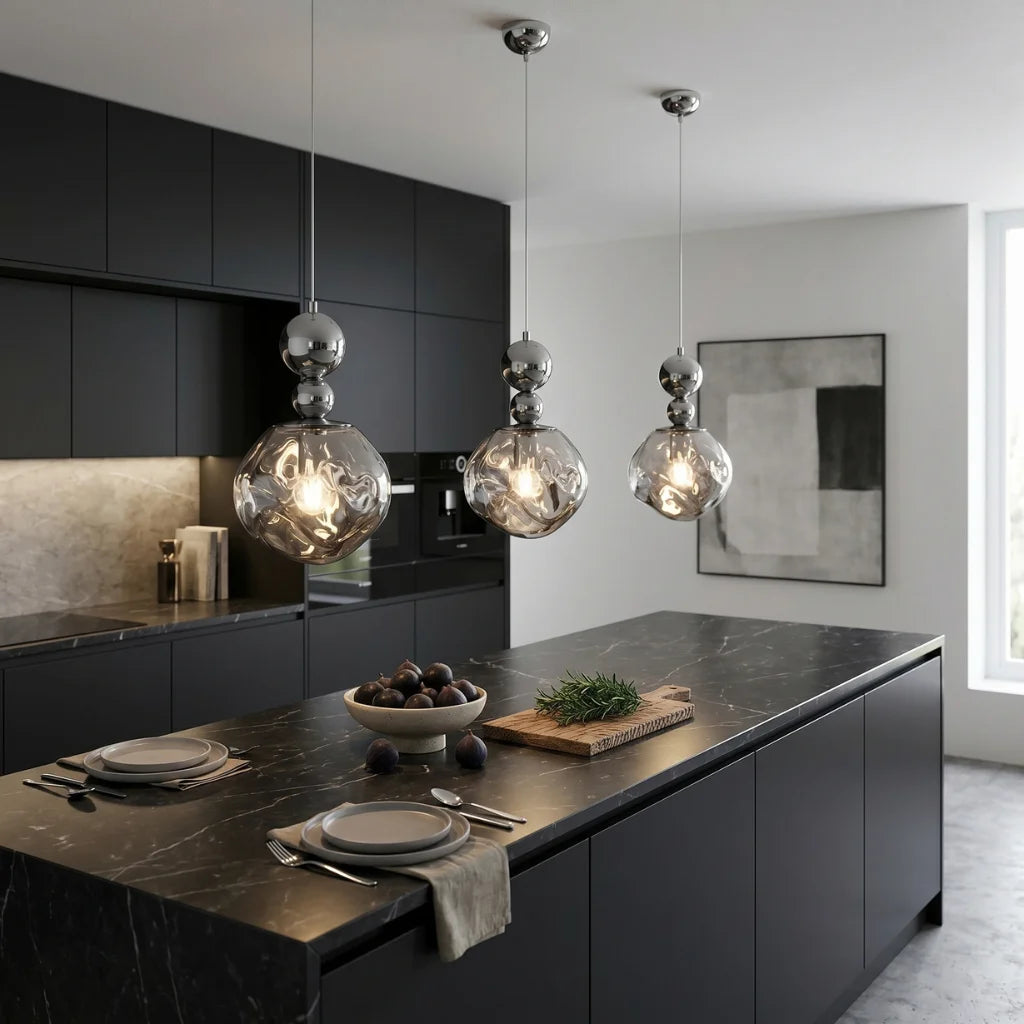 Aureliav Minimalist Glass Ball Pendant Light for Dining Room & Kitchen Island