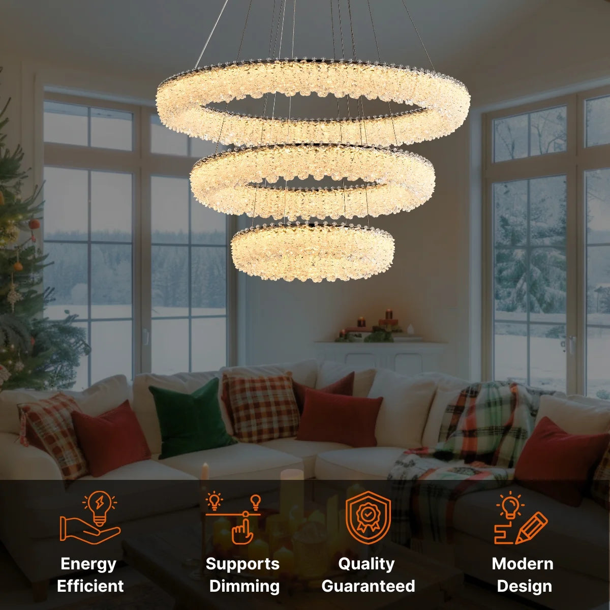 Halo Golden Chandelier