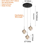 Core Black Modern Crystal Pendant Light for Kitchen Island & Dining Room
