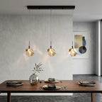 Core Black Modern Crystal Pendant Light for Kitchen Island & Dining Room