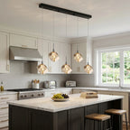 Core Black Modern Crystal Pendant Light for Kitchen Island & Dining Room
