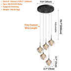 Core Black Modern Crystal Pendant Light for Kitchen Island & Dining Room