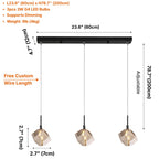 Core Black Modern Crystal Pendant Light for Kitchen Island & Dining Room