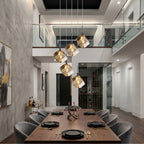 Core Black Modern Crystal Pendant Light for Kitchen Island & Dining Room