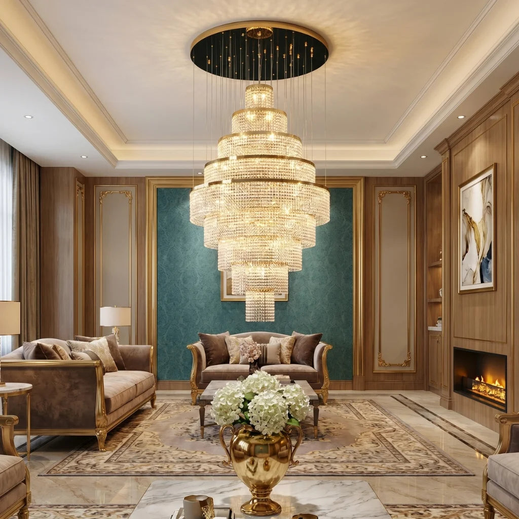 Luxury ceiling chandelier for upscale American home interiors