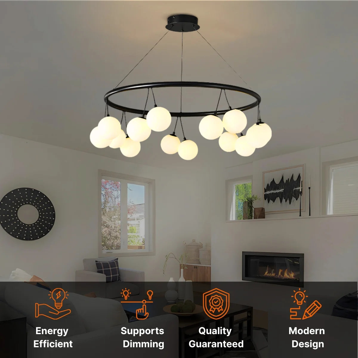 Sol Black Chandelier