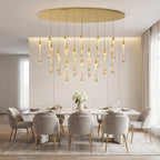 YOOGEE luxury crystal chandelier for modern dining room lighting