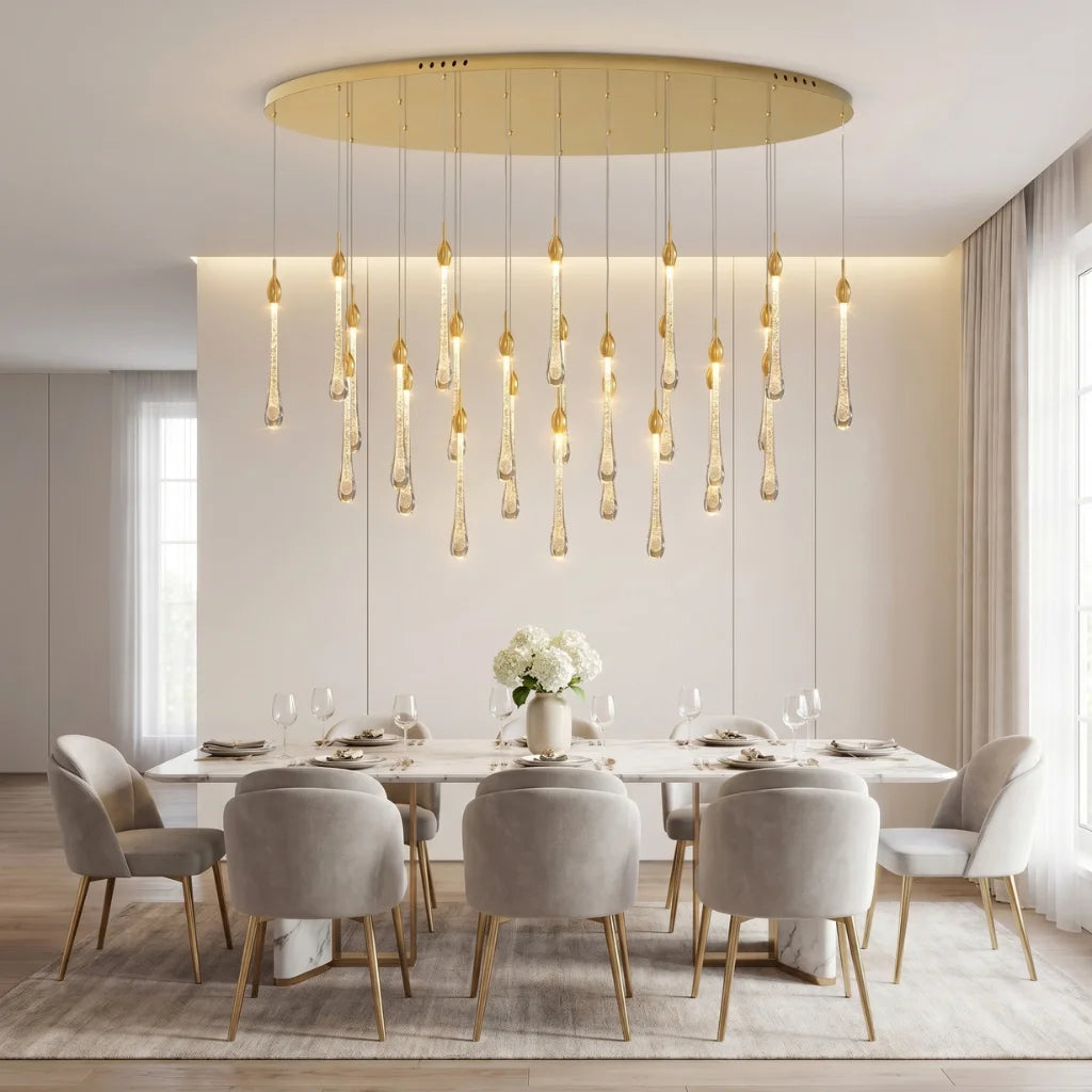 YOOGEE luxury crystal chandelier for modern dining room lighting