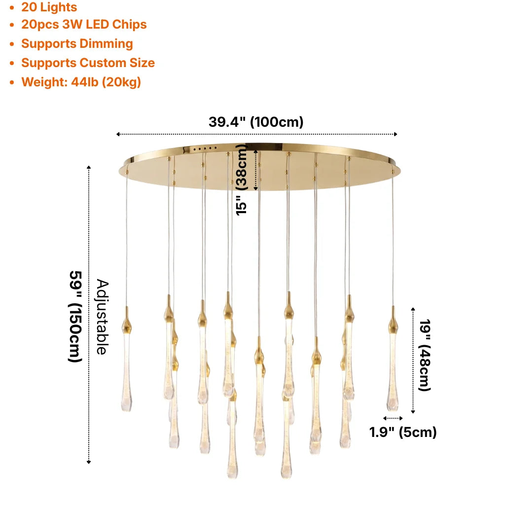 YOOGEE statement chandelier for dining room and foyer lighting