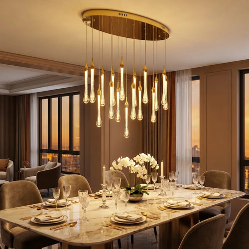 YOOGEE luxury crystal chandelier for modern dining room lighting