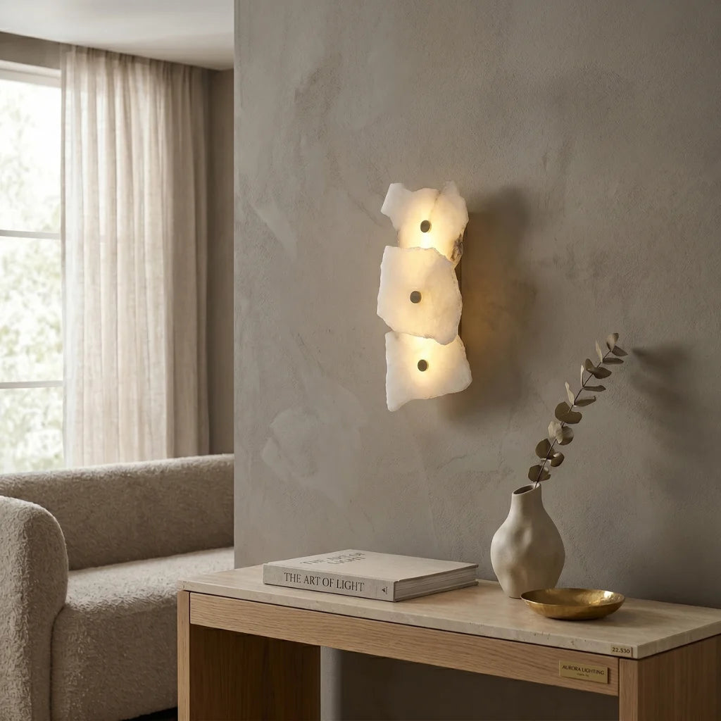 Opal Modern Marble LED Wall Sconce for Bedroom & Living Room