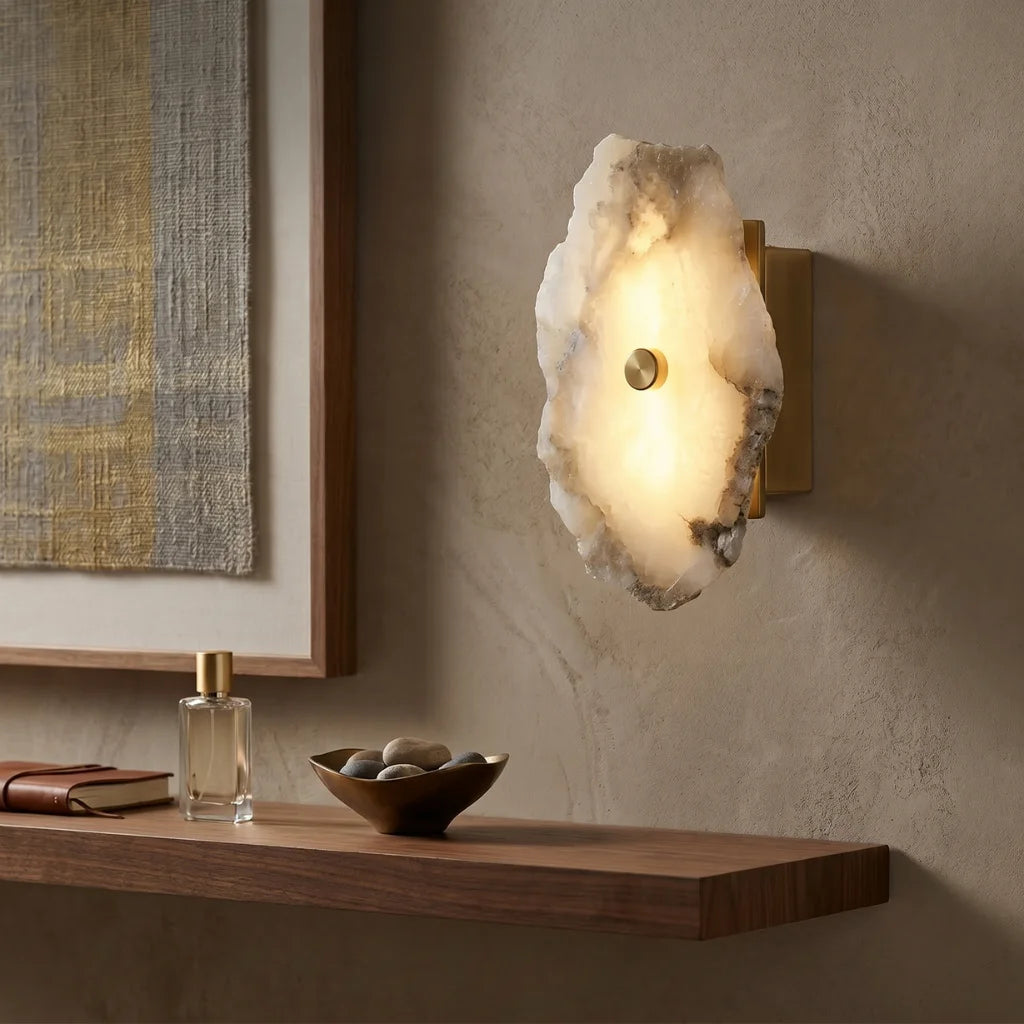 Opal Modern Marble LED Wall Sconce for Bedroom & Living Room