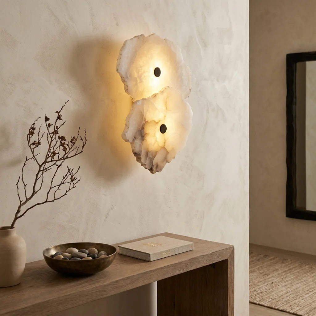 Opal Modern Marble LED Wall Sconce for Bedroom & Living Room
