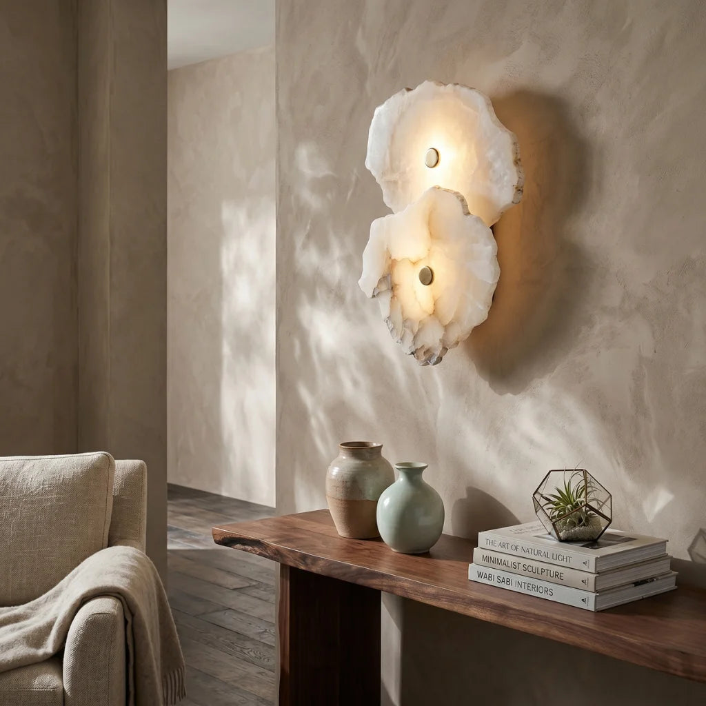 Opal Modern Marble LED Wall Sconce for Bedroom & Living Room
