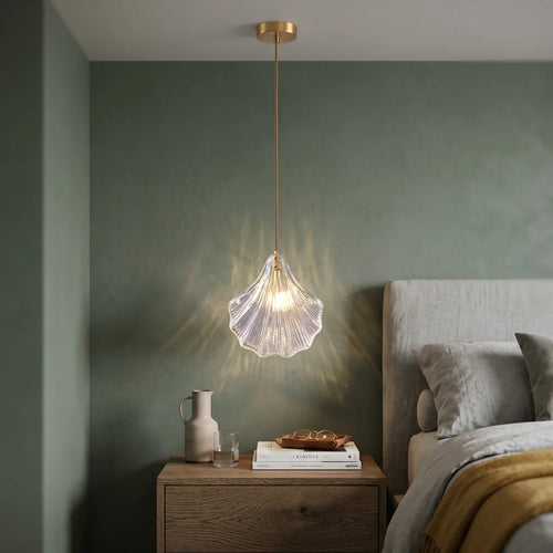 Cora Glass Shell Pendant Light for Bedroom & Kitchen Island